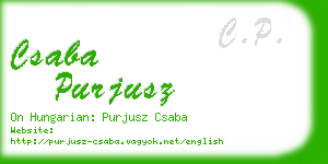 csaba purjusz business card